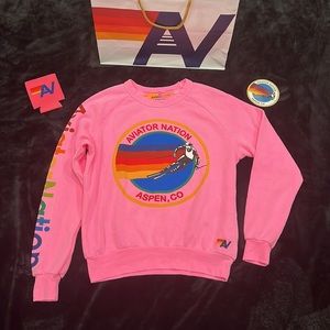 Aviator Nation Aspen  Logo Sweatshirt in Size XS Neon…